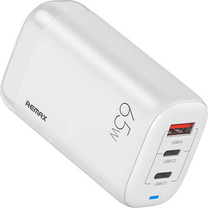 Зарядний пристрій REMAX Ligil RP-U55 GaN 65W, 3xUSB, QC, PD White