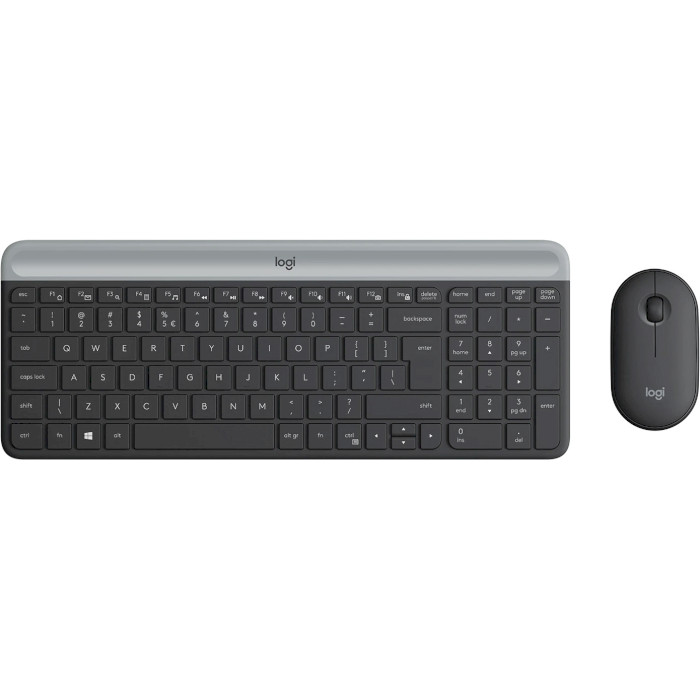 Комплект беспроводной LOGITECH MK470 Slim Wireless Combo UA Graphite (920-009204)