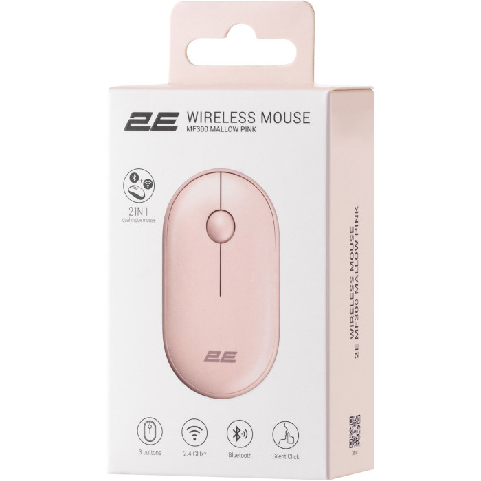 Мышь 2E MF300 Silent WL Mallow Pink (2E-MF300WPN)