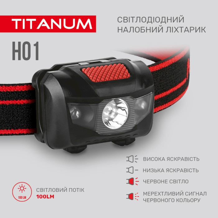 Фонарь налобный TITANUM TLF-H01