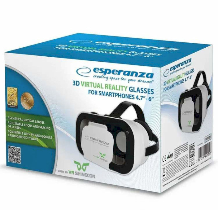 Очки виртуальной реальности для смартфона ESPERANZA 3D VR Glasses by Shinecon 4.7-6" (EMV400)