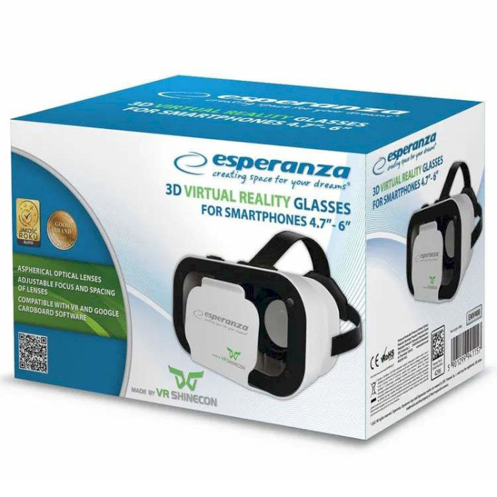 Окуляри віртуальної реальності для смартфона ESPERANZA 3D VR Glasses by Shinecon 4.7-6" (EMV400)