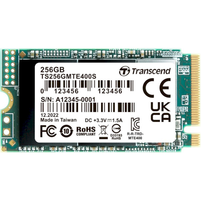 SSD диск TRANSCEND MTE400S 256GB M.2 NVMe (TS256GMTE400S)