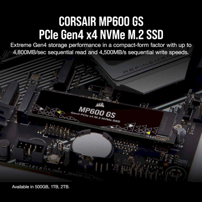 SSD диск CORSAIR MP600 GS 500GB M.2 NVMe (CSSD-F0500GBMP600GS)