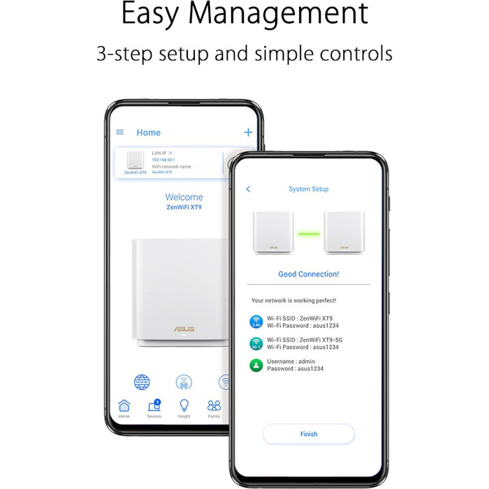 Wi-Fi Mesh система ASUS ZenWiFi XT9 White (90IG0740-MO3B60)