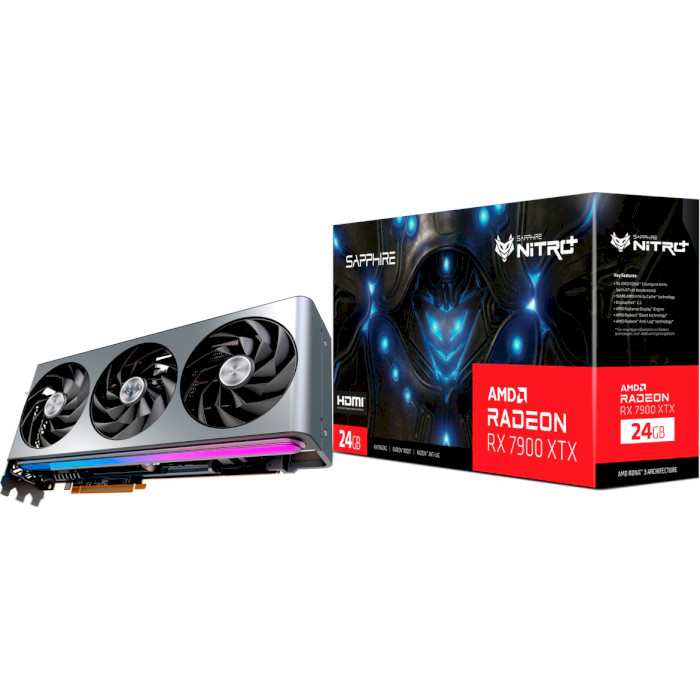 Видеокарта SAPPHIRE Nitro+ AMD Radeon RX 7900 XTX Vapor-X 24GB (11322-01-40G)