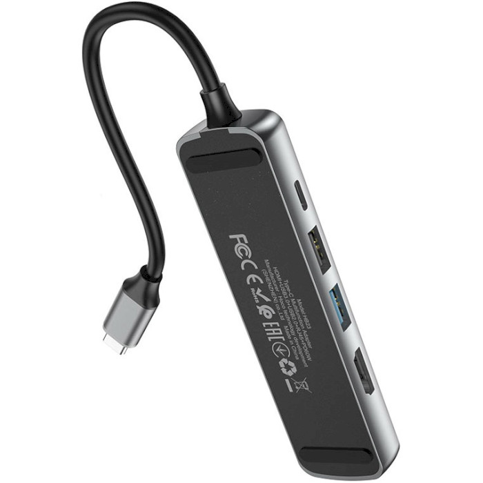 Порт-реплікатор HOCO HB23 Easy View Type-C to HDMI+USB3.0+USB2.0+LAN+PD