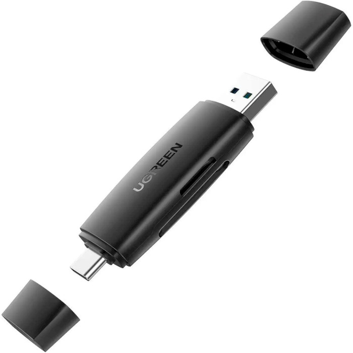 Кардридер UGREEN CM304 USB Type-C 3.1 + USB for TF/SD 3.0 Card Reader Black (80191)