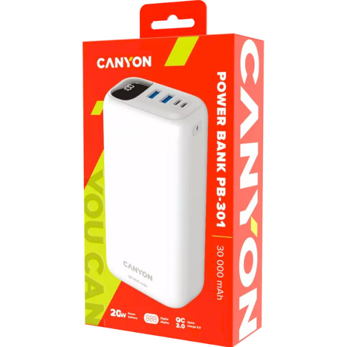 Повербанк CANYON PB-301 30000mAh White