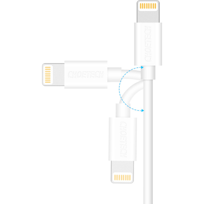 Кабель CHOETECH IP0027 MFI USB-A to Lightning Cable 1.8м White (IP0027-WH)