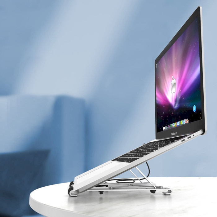Док-станція для ноутбука CHOETECH M43 7-in-1 USB-C Multiport Adapter with Foldable Laptop Stand (HUB-M43-SL)