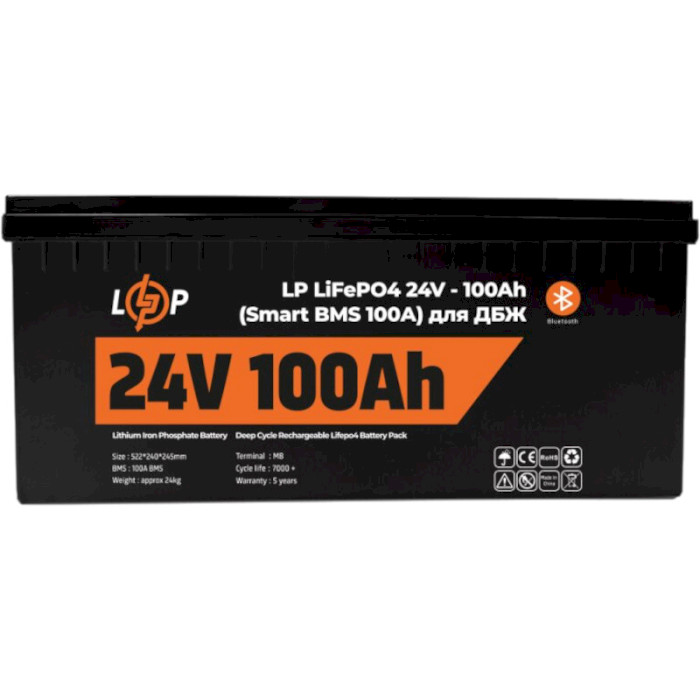 Акумуляторна батарея LOGICPOWER LiFePO4 LP 24 - 100AH (24В, 100Агод, BMS 100A) (LP20200)
