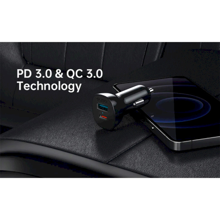 Автомобільний зарядний пристрій CHOETECH TC0005 38W Dual USB Car Charger Black
