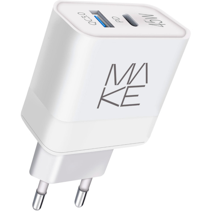 Зарядное устройство MAKE 45W USB-C PD + USB-A QC3.0 White (MCW-325PWH)