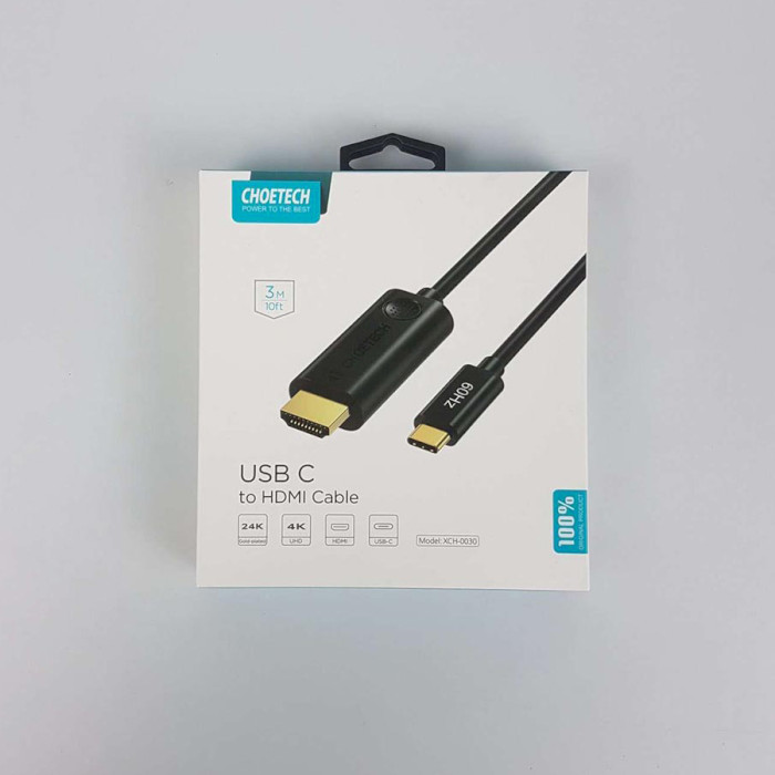 Кабель CHOETECH USB-C to HDMI 4K @30Hz USB-C - HDMI v1.4 3м Black (XCH-0030BK)