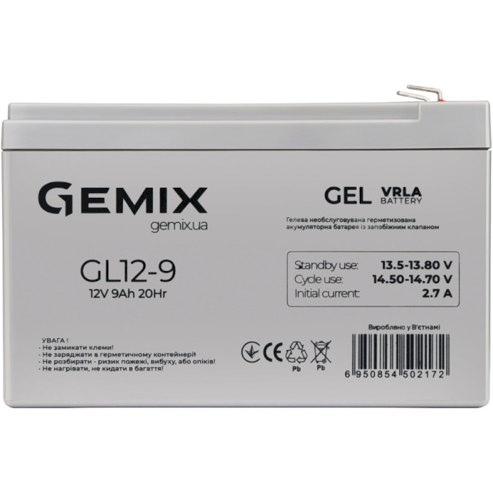 Аккумуляторная батарея GEMIX GL12-9 (12В, 9Ач)