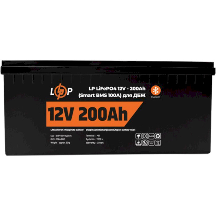 Акумуляторна батарея LOGICPOWER LiFePO4 LP 12 - 200 AH (12В, 200Агод, BMS 100A) (LP20198)