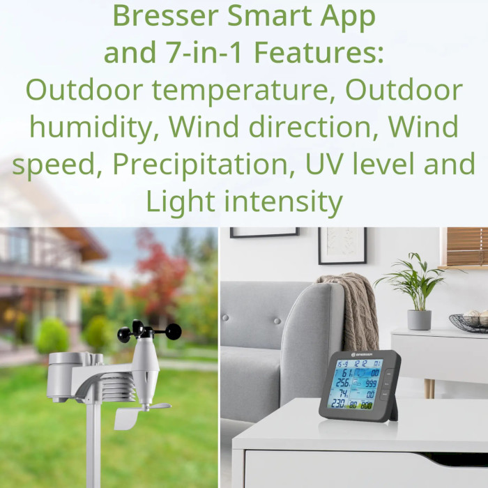 Метеостанція BRESSER Smart Home 7-in-1 Weather Center Climate Connect Gray (7003600QT5000)