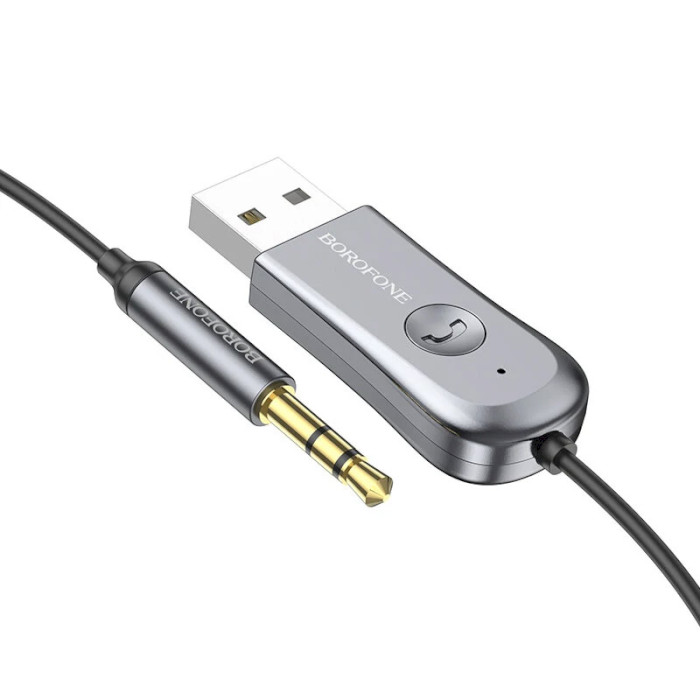 Bluetooth аудио адаптер BOROFONE BC44 Soul Car Metal Gray (BC44MG)