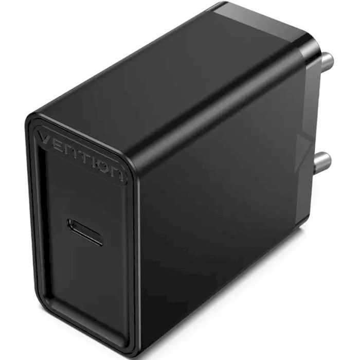 Зарядное устройство VENTION USB Type C QC4.0, 20W Black (FADB0-EU)