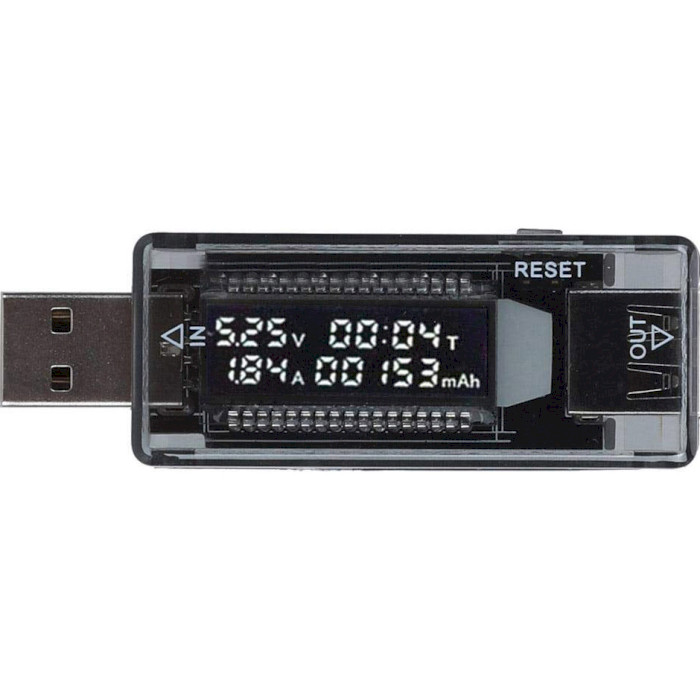 USB тестер KEWEISI KWS-V21 напряжения (3-20V), силы тока (0-3A) и заряда батареи (0-99999 mAh)