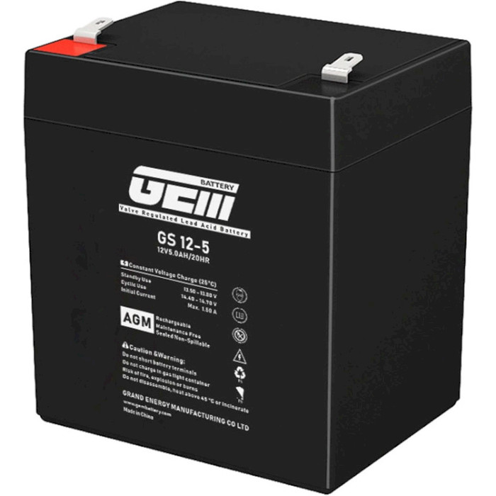 Аккумуляторная батарея GEM BATTERY GS 12-5 (12В, 5Ач)