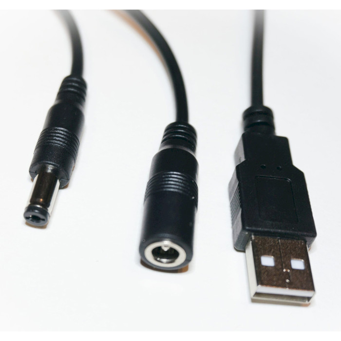 Кабель питания USB to DC XOKO USB-A to DC-12 (M/F) 0.7м Black (XK-DC-DC-12)