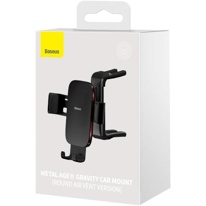 Автотримач для смартфона BASEUS Metal Age II Gravity Car Mount Round Air Vent Version Black (SUJS030001)