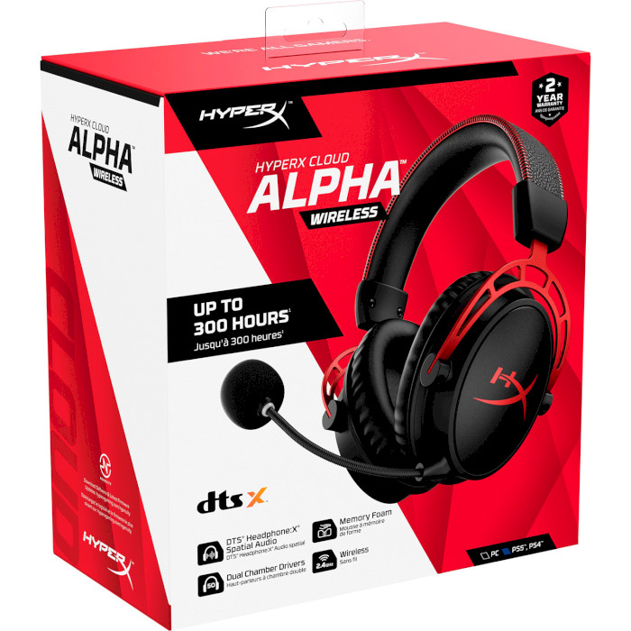 Наушники геймерские HYPERX Cloud Alpha Wireless Black/Red (4P5D4AA)