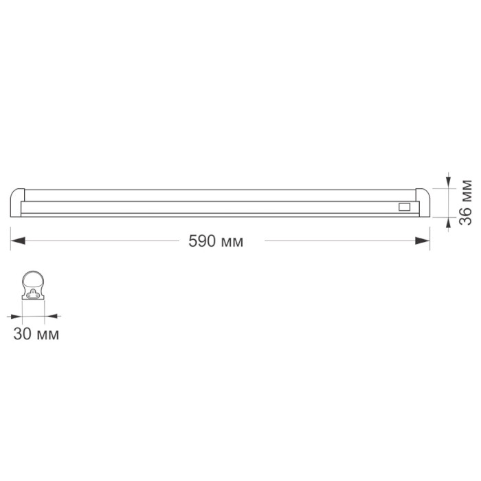 Фітосвітильник VIDEX LED Fito T8 0.6M 10W (VL-T8FF-1006B)