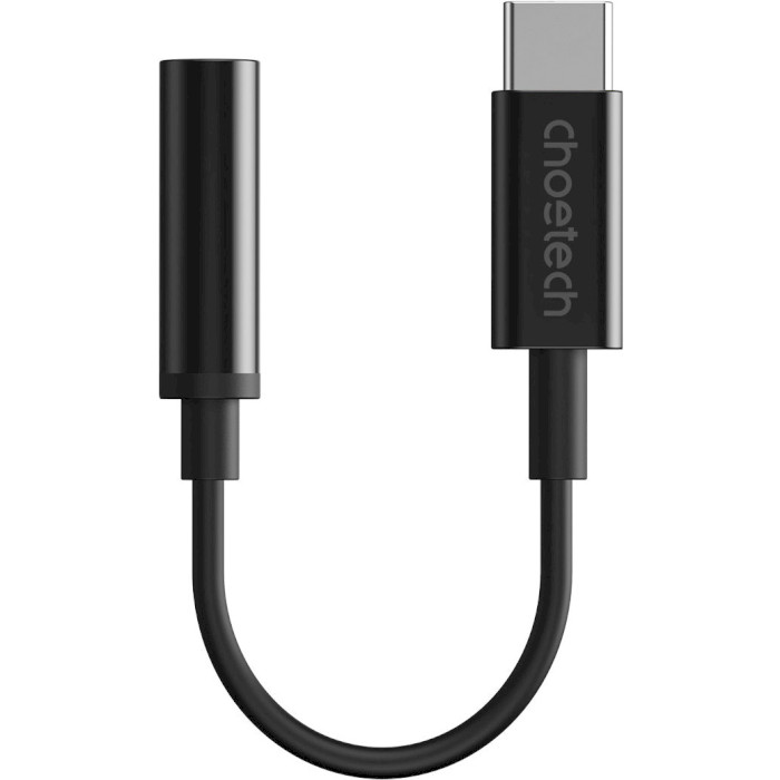 Адаптер CHOETECH USB-C To 3.5mm Headphone Adapter Type-C to 3.5mm Black (AUX003-BK)