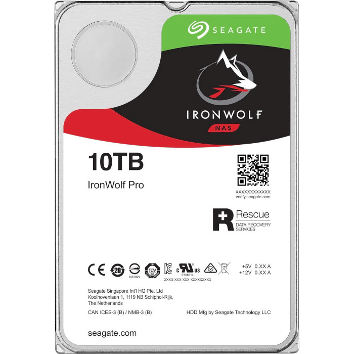 Жёсткий диск 3.5" SEAGATE IronWolf Pro 10TB SATA/256MB (ST10000NT001)