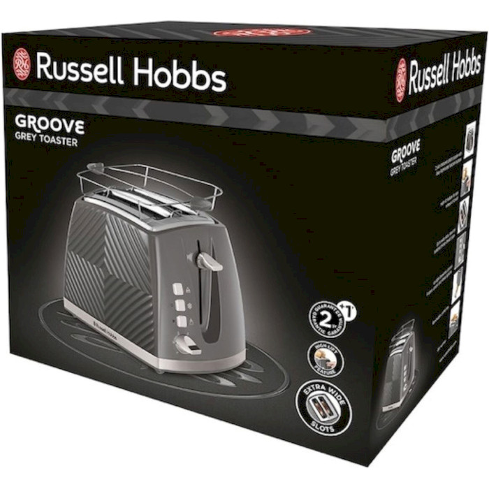 Тостер RUSSELL HOBBS Groove Gray (26392-56)