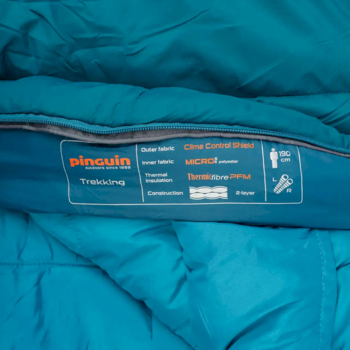 Спальный мешок PINGUIN Tramp 195 +7°C Petrol Left (237368)