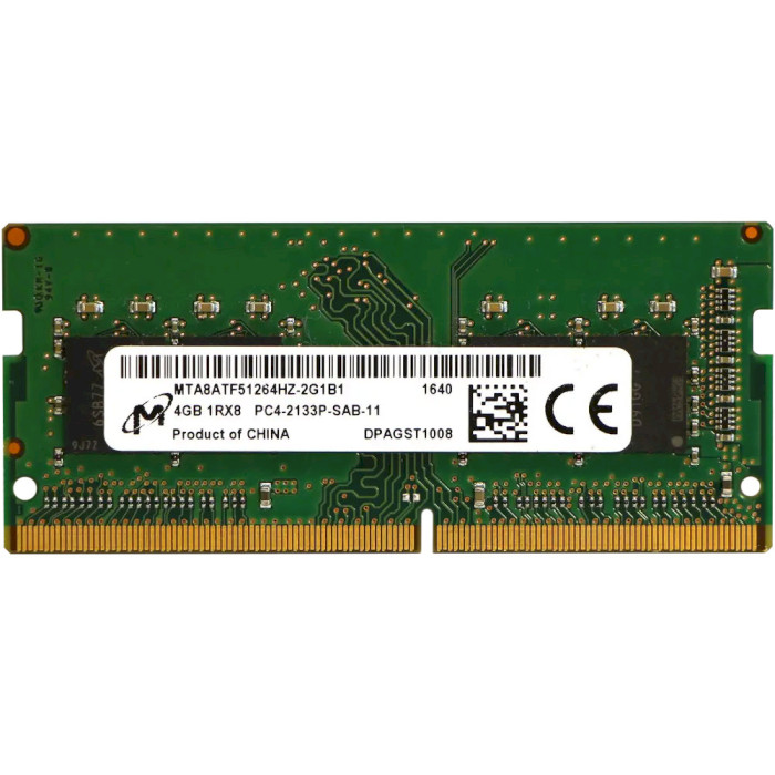 Модуль пам'яті MICRON SO-DIMM DDR4 2133MHz 4GB (MTA8ATF51264HZ-2G1B1)