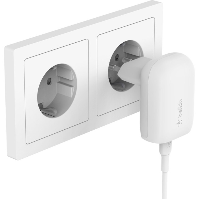 Зарядний пристрій BELKIN Boost Up Charge 30W USB-C PD3.0 PPS Wall Charger White w/Type-C to Lightning cable (WCA005VF1MWH-B5)