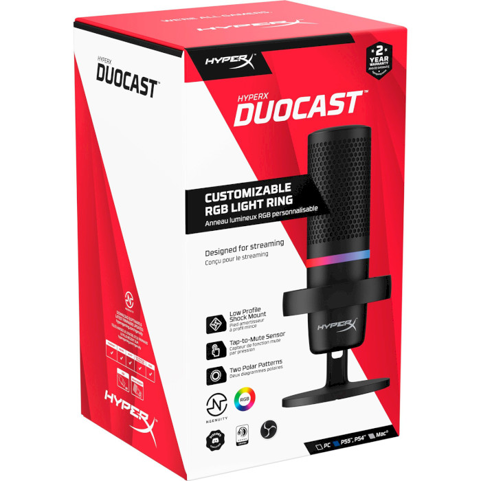 Микрофон для стриминга/подкастов HYPERX DuoCast Black (4P5E2AA)