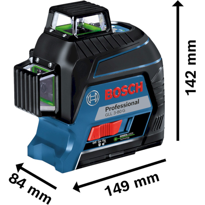 Нівелір лазерний BOSCH GLL 3-80 G Professional + кейс (0.601.063.Y00)