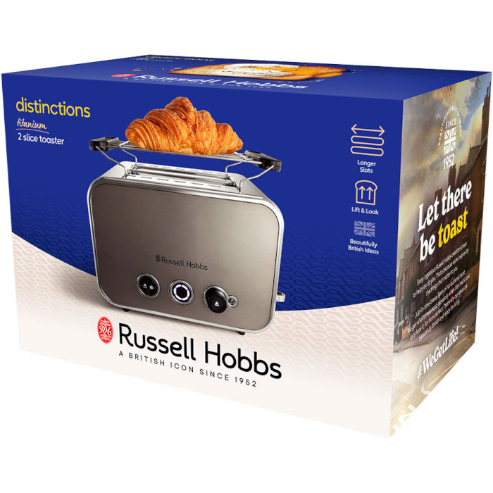 Тостер RUSSELL HOBBS Distinctions 2 Slice Titanium (26432-56)