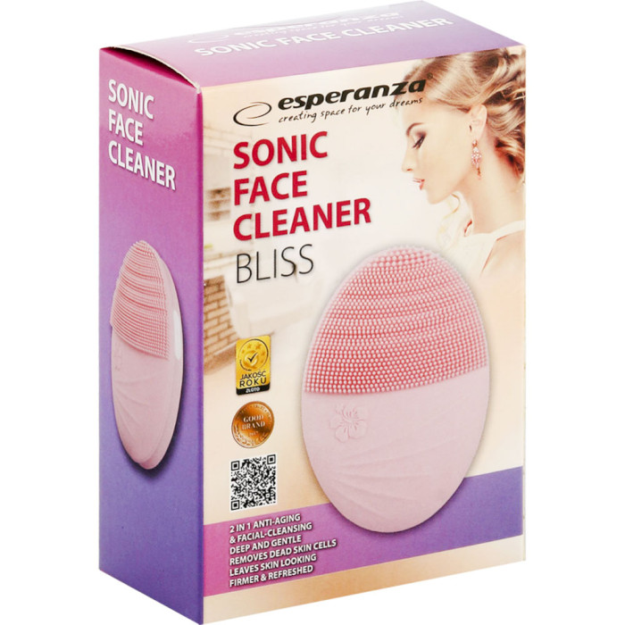 Щітка для догляду та чищення шкіри обличчя ESPERANZA EBM004 Sonic Face Cleaner Bliss Pink