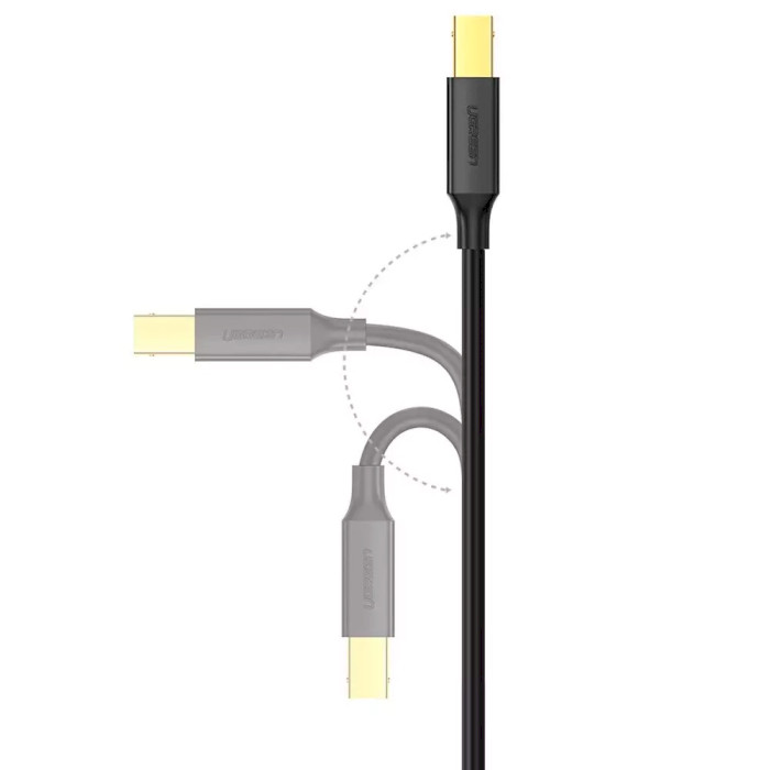 Кабель UGREEN US135 USB 2.0 AM to BM Print Cable 1.5м Black (10350)