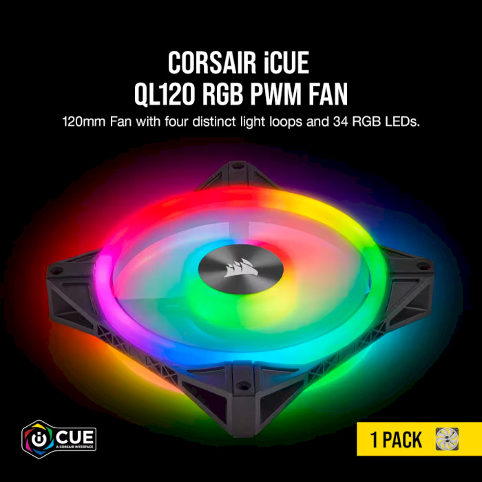 Вентилятор CORSAIR iCUE QL120 RGB PWM (CO-9050097-WW)