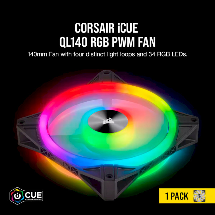 Вентилятор CORSAIR iCUE QL140 RGB PWM (CO-9050099-WW)