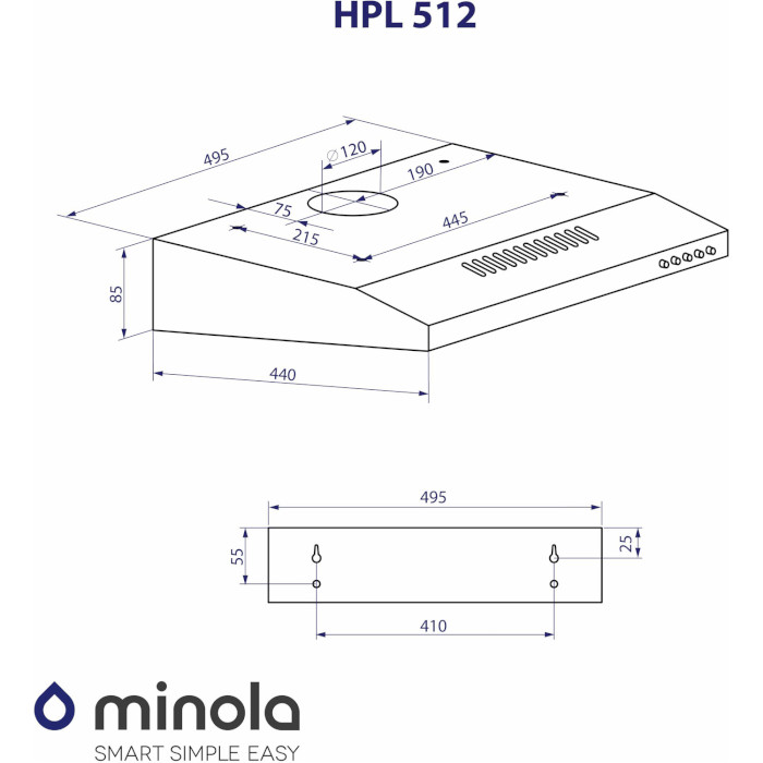 Витяжка MINOLA HPL 512 BL