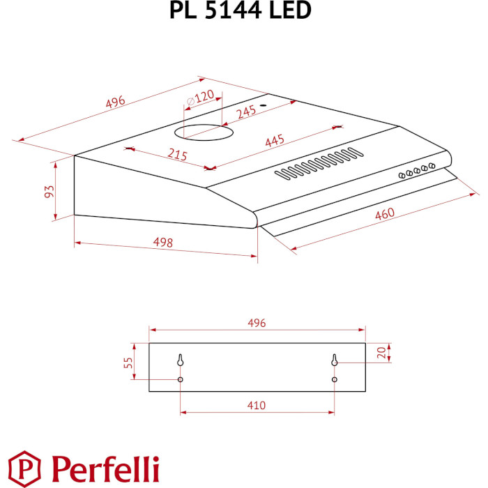 Вытяжка PERFELLI PL 5144 Dark BR LED
