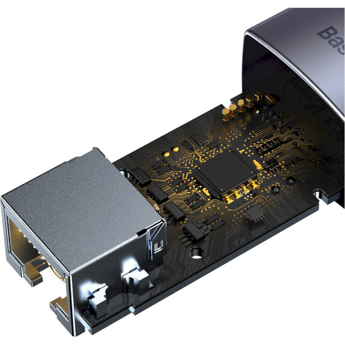 Мережевий адаптер BASEUS Lite Series Type-C to RJ45 Gigabit LAN Adapter Gray (WKQX000313)