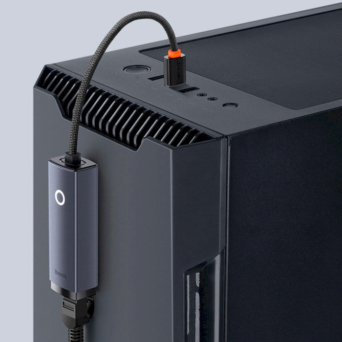 Мережевий адаптер BASEUS Lite Series Type-C to RJ45 Gigabit LAN Adapter Gray (WKQX000313)