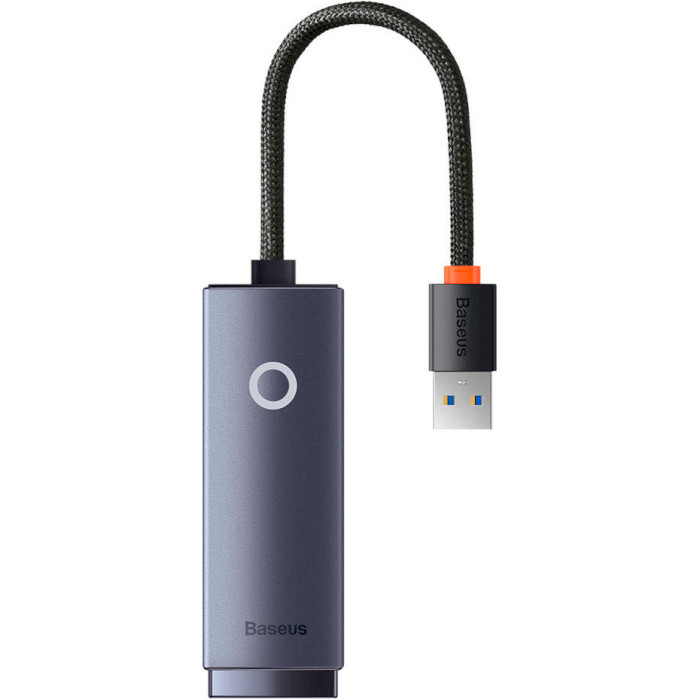 Сетевой адаптер BASEUS Lite Series USB-A to RJ45 Gigabit LAN Adapter Gray (WKQX000113)