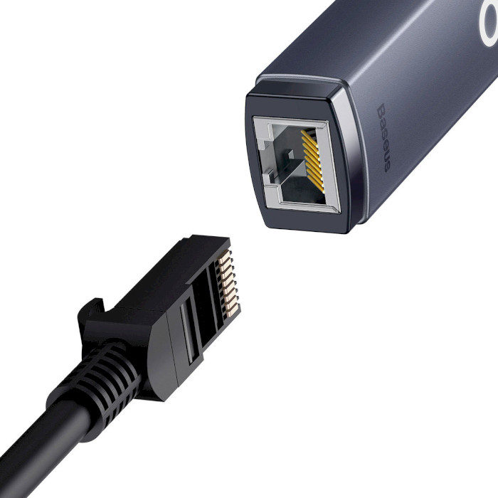 Мережевий адаптер BASEUS Lite Series USB-A to RJ45 Gigabit LAN Adapter Gray (WKQX000113)