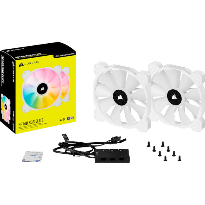 Комплект вентиляторов CORSAIR iCUE SP140 RGB Pro Performance White 2-Pack (CO-9050139-WW)